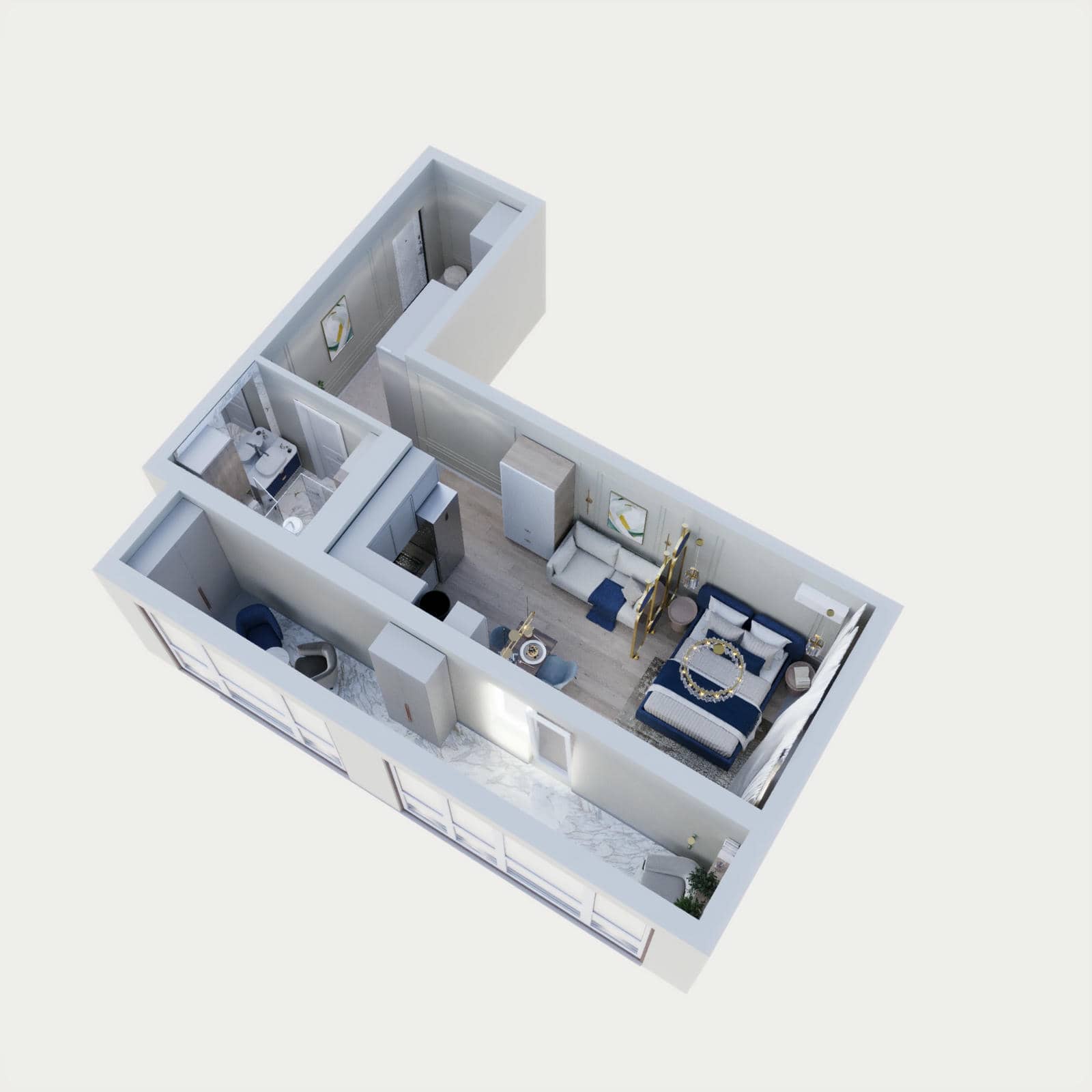 Студия, 42,03 м², Вариант 3