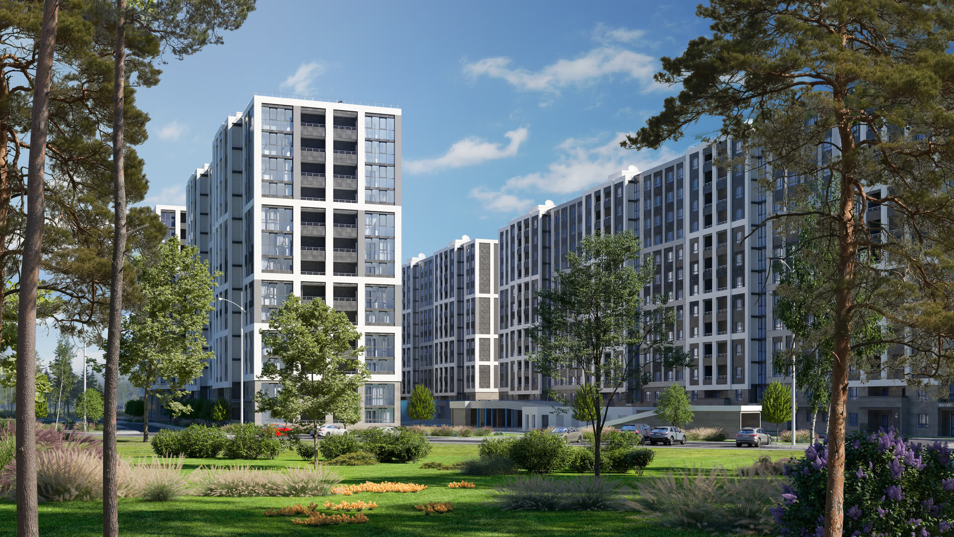 Сквер и озеленение