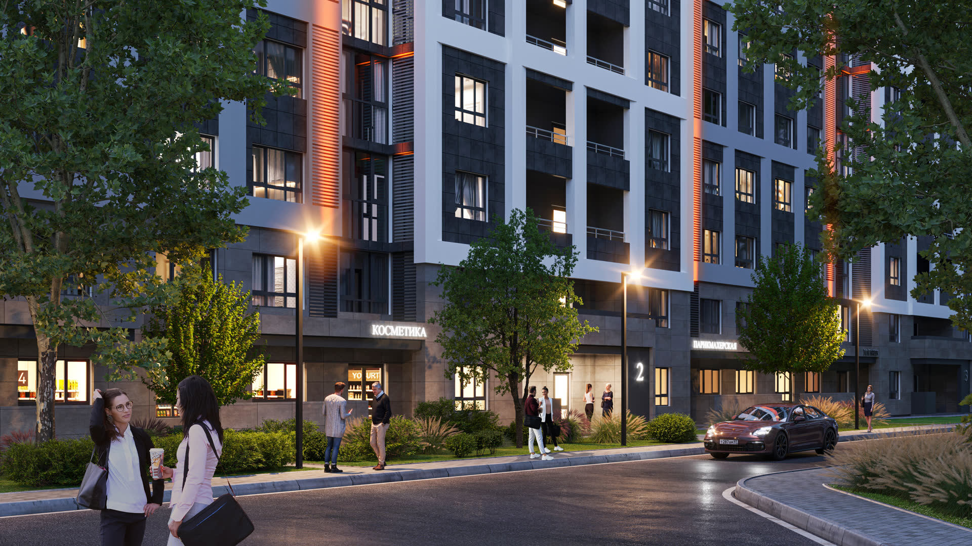 Коммерция — вечерний вид