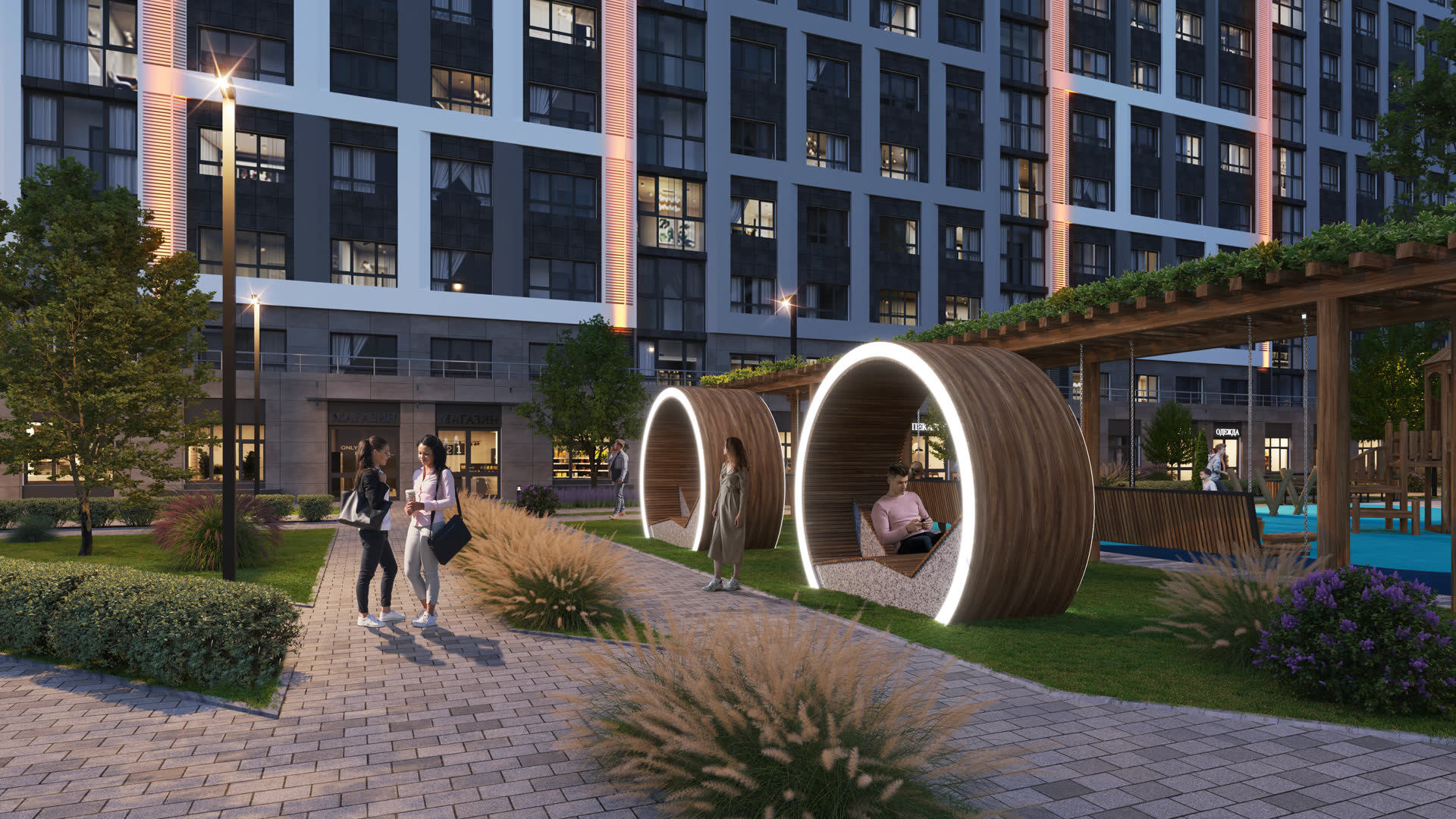 Зоны отдыха вечером